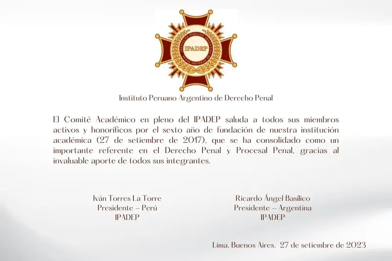 Documento original: Sexto aniversario de fundación del IPADEP