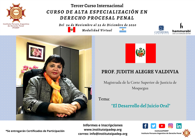 Afiche del profesor Judith Alegre Valdivia