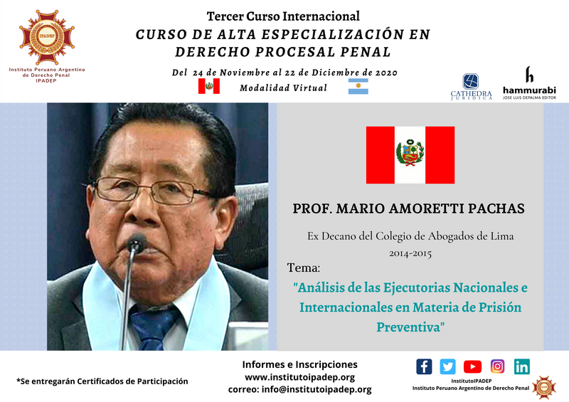 Afiche del profesor Mario Amoretti Pachas