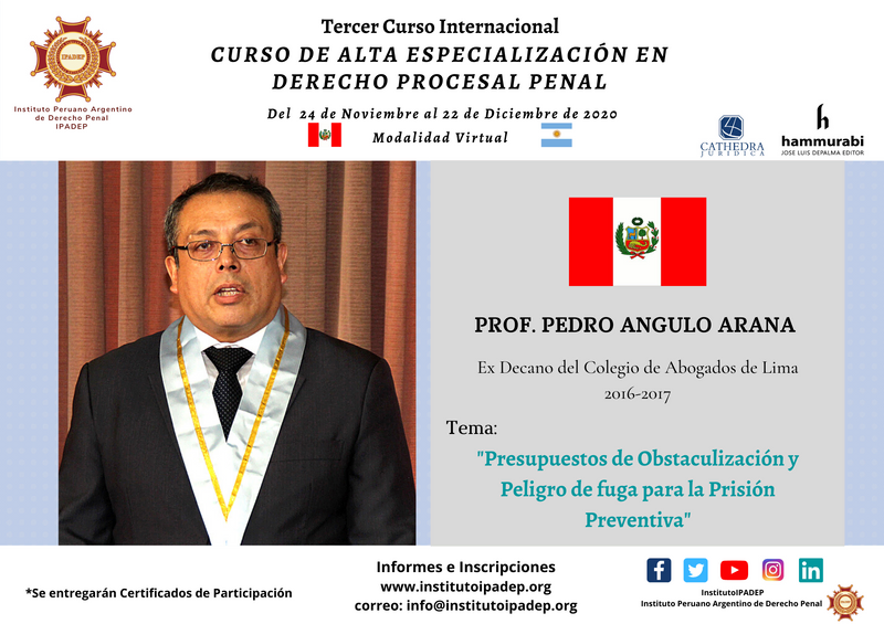 Afiche del profesor Pedro Angulo Arana